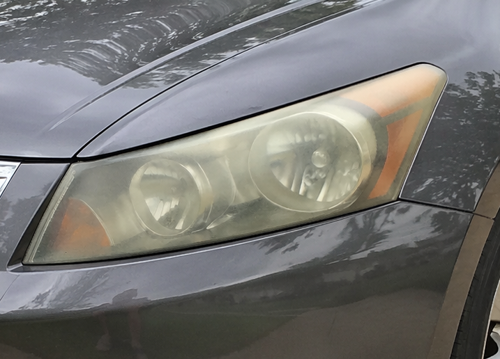 Before headlight restoration