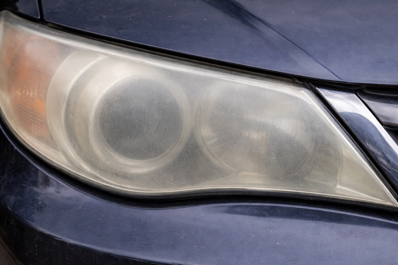 Before headlight restoration