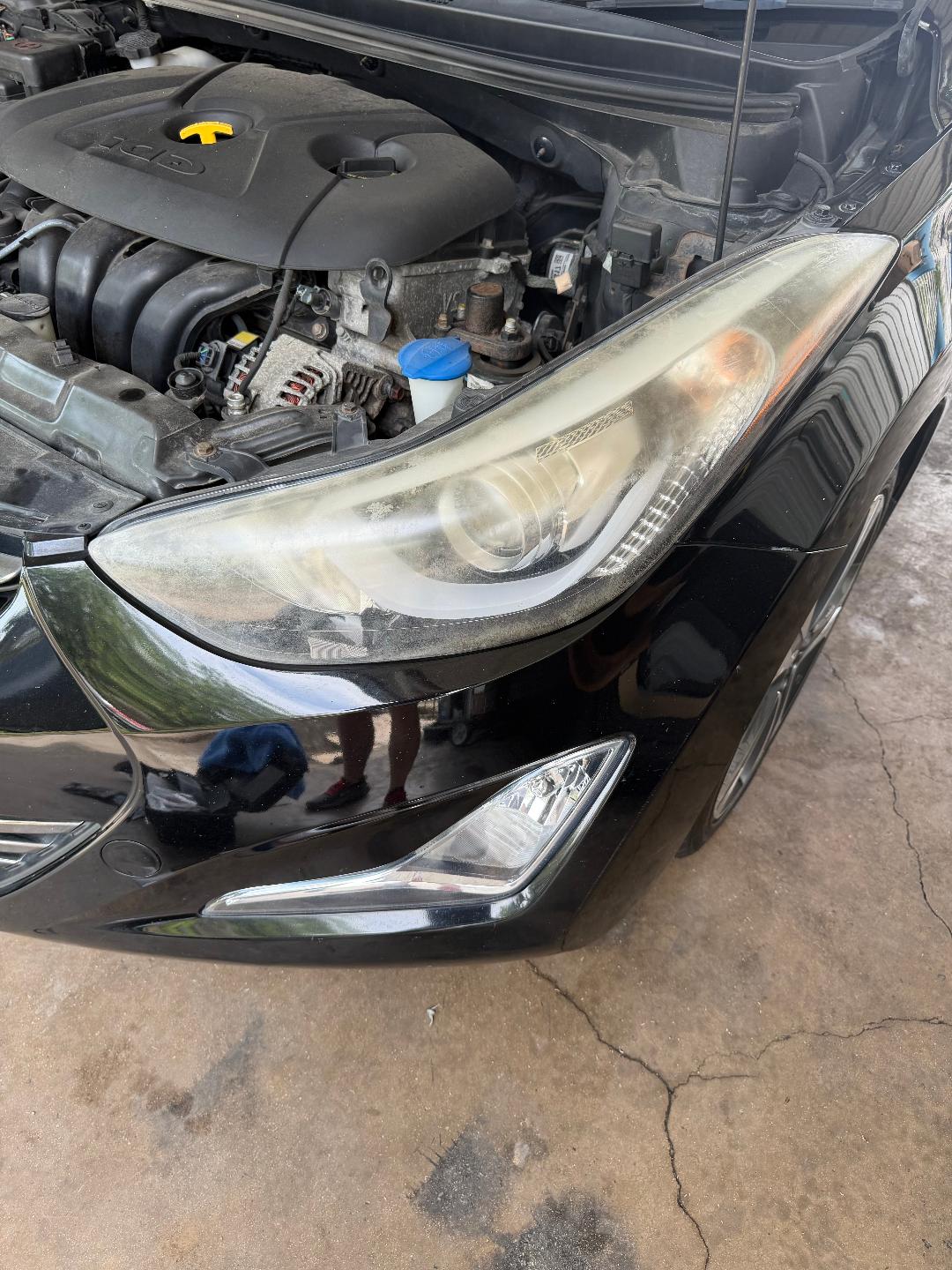 Before headlight restoration